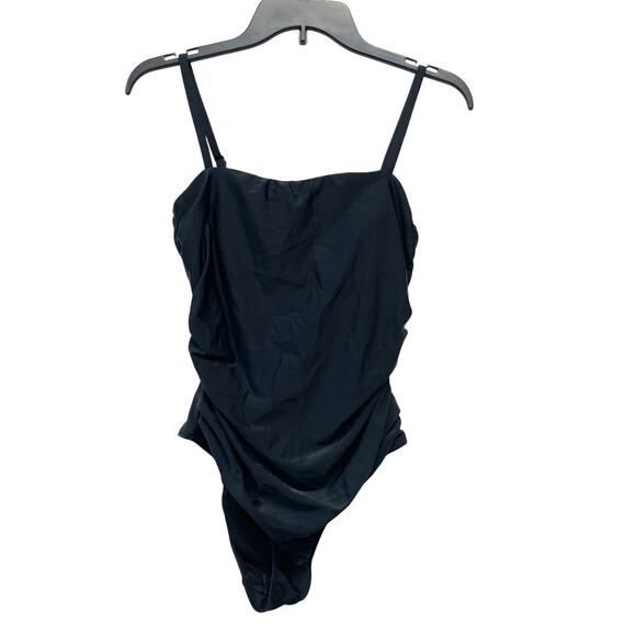 Cupshe Women's Black Shirred Square Neck One Piece Swimsuit Size Small - Picture 1 of 7